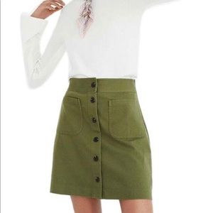 Madewell Button Front Mini Skirt